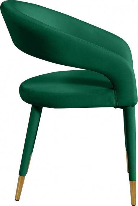 Destiny Metal / Stainless Steel / Foam / Fabric Green Dining Chair