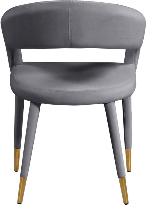 Destiny Metal / Stainless Steel / Foam / Fabric Grey Dining Chair