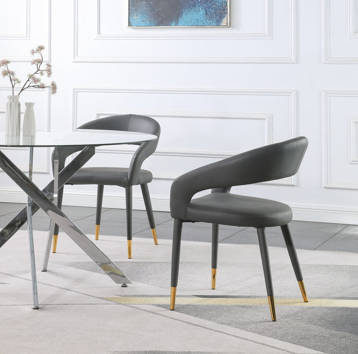 Destiny Metal / Stainless Steel / Foam / Fabric Grey Dining Chair