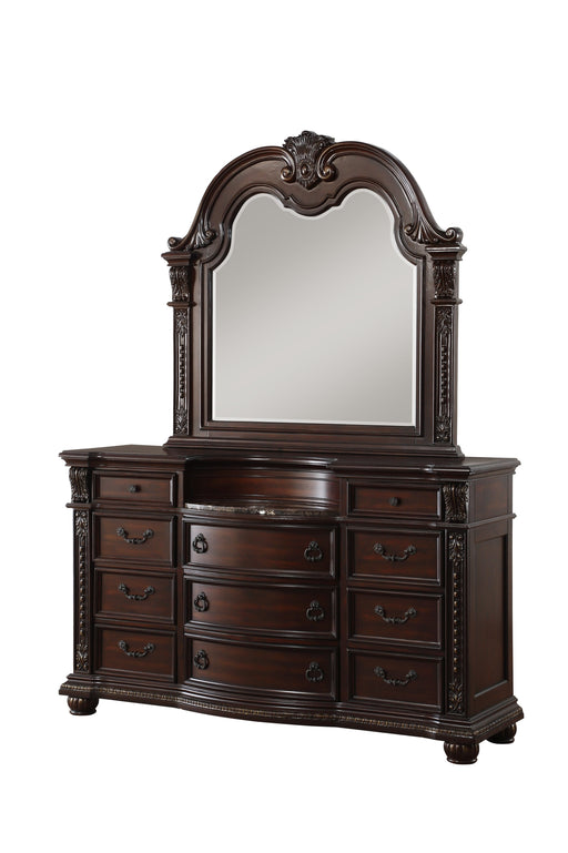 Cavalier Brown Marble Insert Dresser - Luna Furniture (4761746604167)
