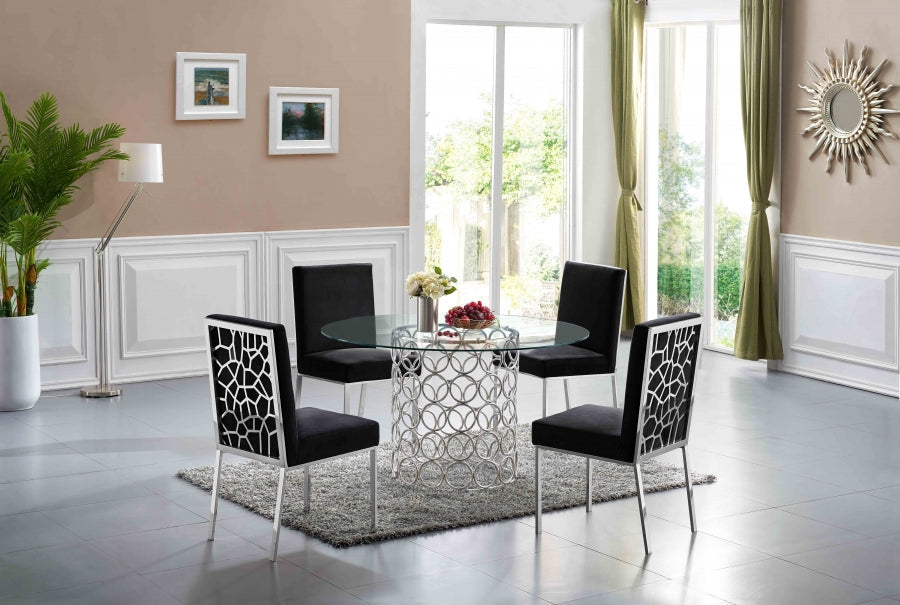 Opal Velvet Black Dining Chair (Set of 2)