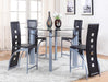 Echo Black/Gray Glass-Top Counter Height Chair, Set of 2 - Lara Furniture