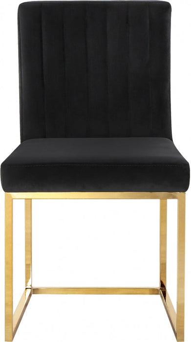 Giselle Velvet Black Dining Chair (Set of 2)