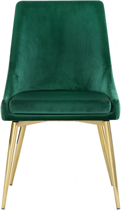 Karina Velvet Green Dining Chair (Set of 2)