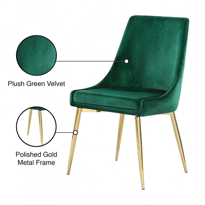 Karina Velvet Green Dining Chair (Set of 2)