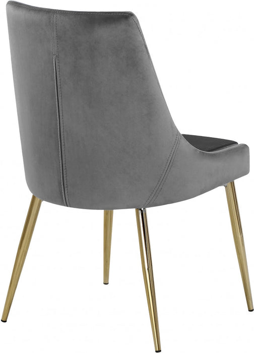 Karina Velvet Grey Dining Chair (Set of 2)