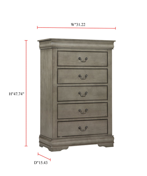 Louis Philip Gray Chest - Lara Furniture