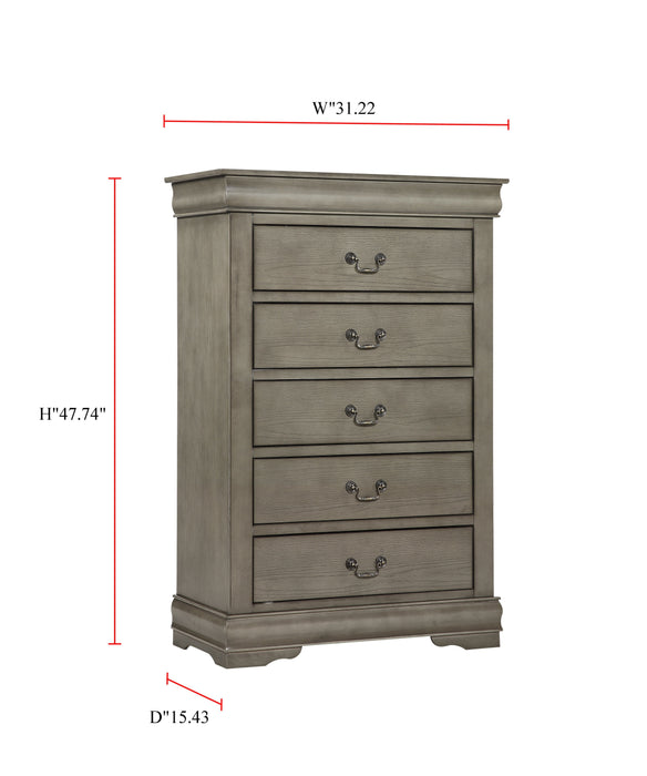 Louis Philip Gray Chest - Lara Furniture