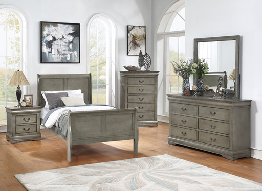 Louis Philip Gray Youth Sleigh Bedroom Set - Lara Furniture
