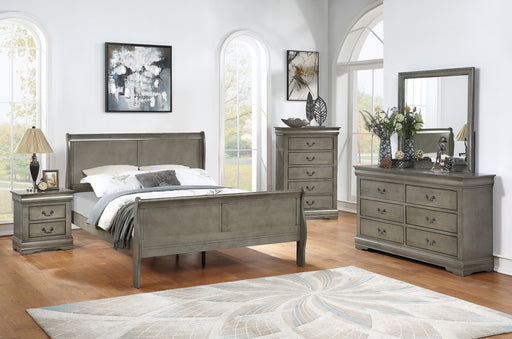Louis Philip Gray Twin Sleigh Bed - Lara Furniture