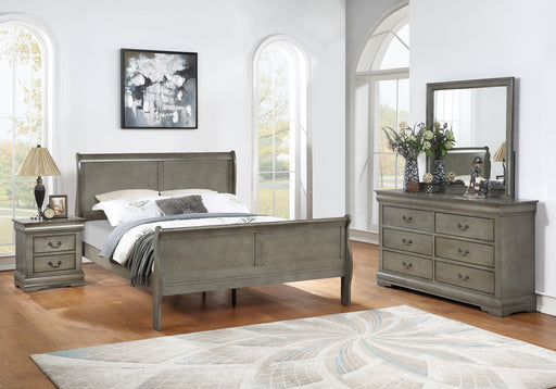 Louis Philip Gray Sleigh Bedroom Set - Lara Furniture