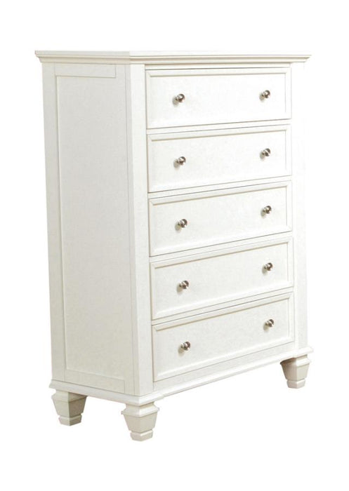 Sandy Beach 5-drawer Rectangular Chest White
