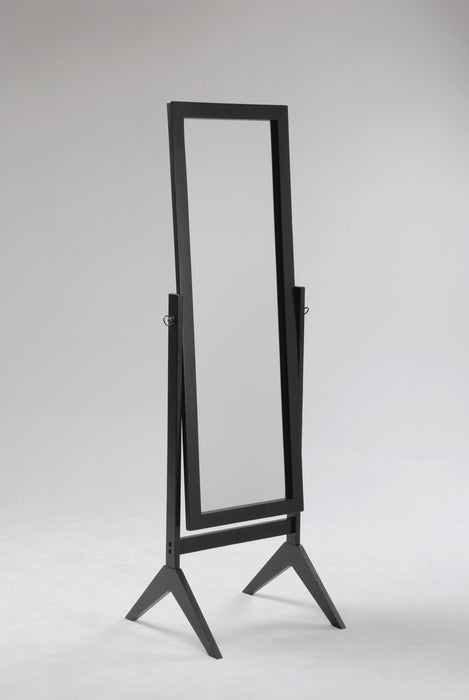 Cheval Rectangular Black Tall Mirror - Lara Furniture
