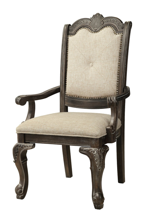 Kiera Gray Arm Chair, Set of 2 - Lara Furniture