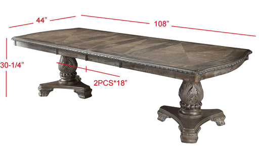 Kiera Gray Formal Dining Table - Lara Furniture