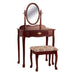 Oval Cherry Vanity Set - Lara Furniture