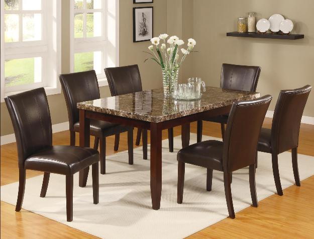 Ferrara Brown Faux Marble Dining Table - Lara Furniture