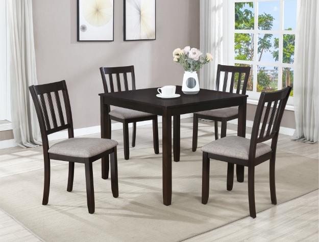 Boone Espresso 5-Piece Dining Set - Lara Furniture