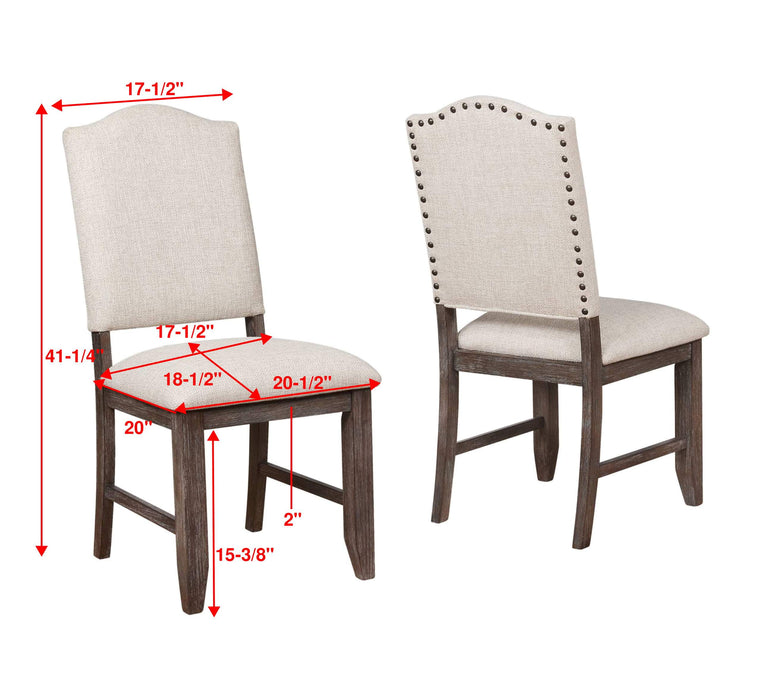 Regent Grayish Brown Side Chair, Set of 2 - Lara Furniture