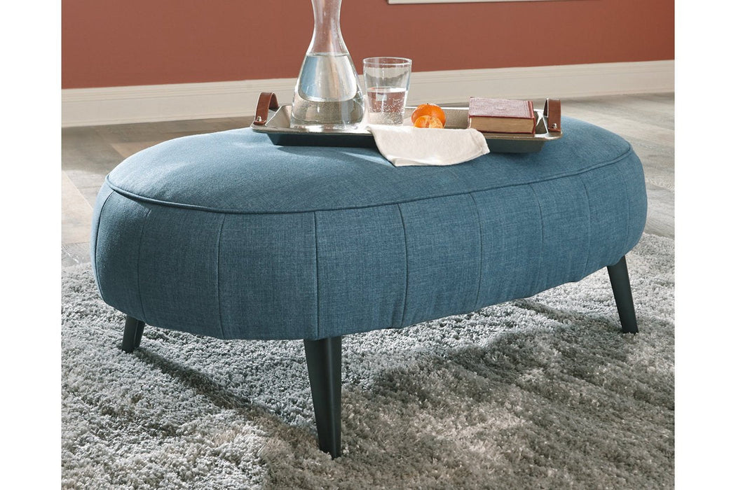 Hollyann Blue Oversized Accent Ottoman - Lara Furniture
