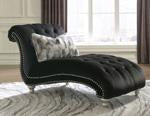Harriotte Black Chaise - Lara Furniture