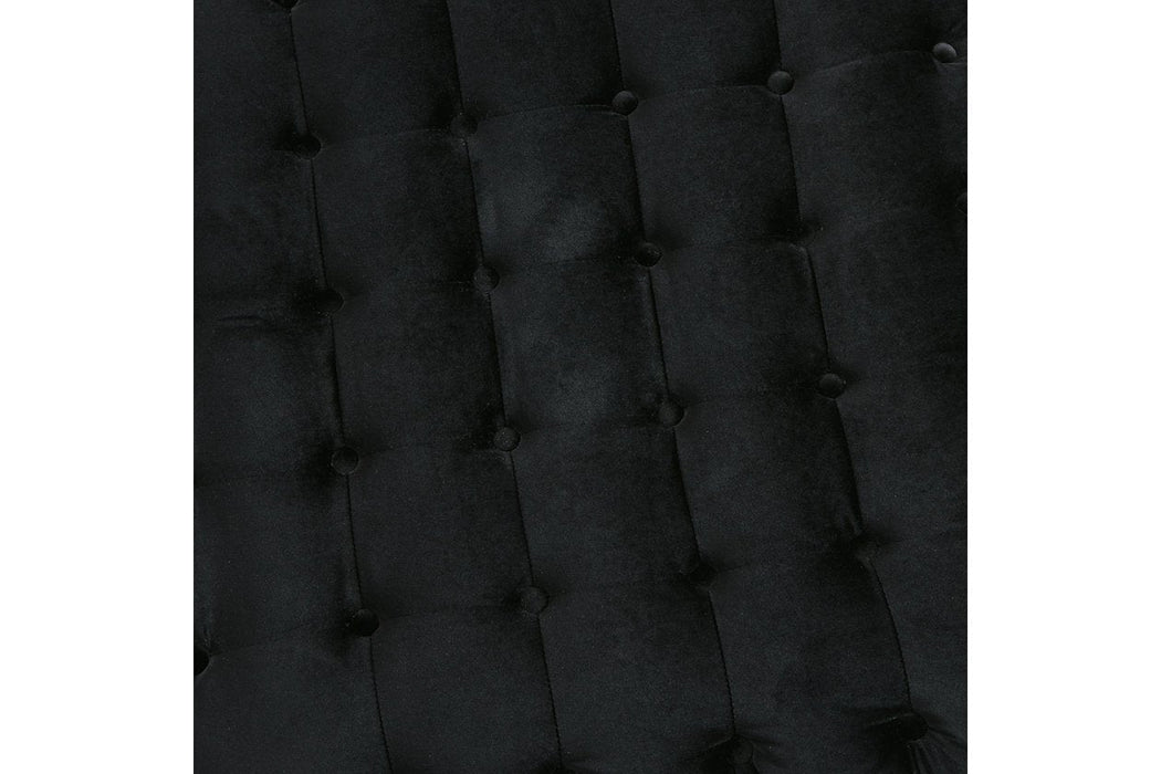Harriotte Black Chaise - Lara Furniture