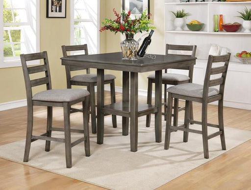 Tahoe Gray 5-Piece Counter Height Dining Set - Lara Furniture