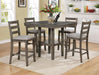 Tahoe Gray 5-Piece Counter Height Dining Set - Lara Furniture