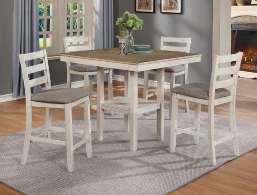 Tahoe White 5-Piece Counter Height Dining Set - Lara Furniture