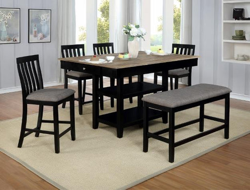 Nina Black Counter Height Chair, Set of 2 - Lara Furniture