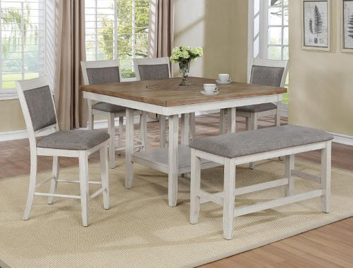 Fulton White Counter Height Table - Lara Furniture