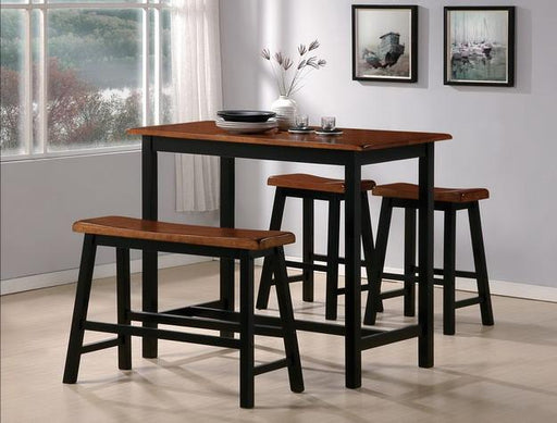 Taylor Brown/Black 4-Piece Counter Height Set - Lara Furniture