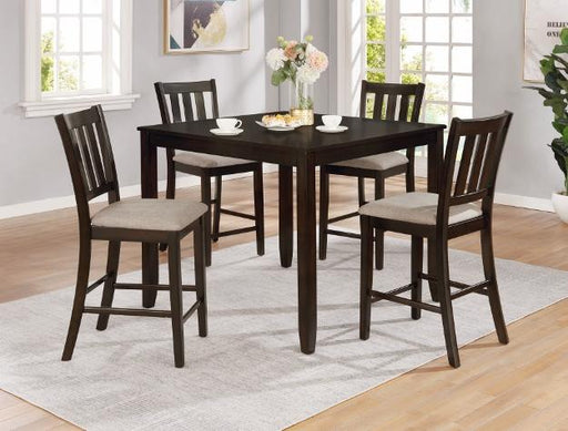 Amber Brown 5-Piece Counter Height Set - Lara Furniture