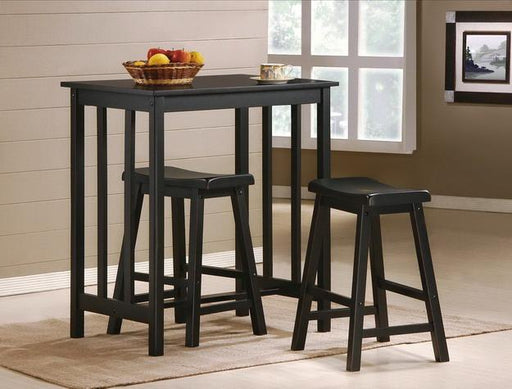 Dina Espresso 3-Piece Counter Height Table Set - Lara Furniture