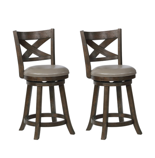 Kipper 24" Gray Swivel Pub Stool, Set of 2 - Lara Furniture
