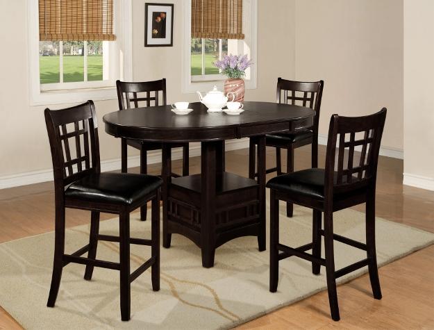Hartwell Brown Extendable Oval Counter Height Table - Lara Furniture