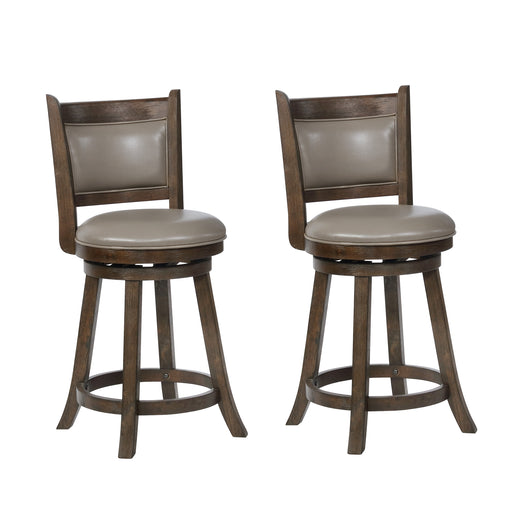 Cecil 24" Gray Swivel Pub Stool, Set of 2 - Lara Furniture
