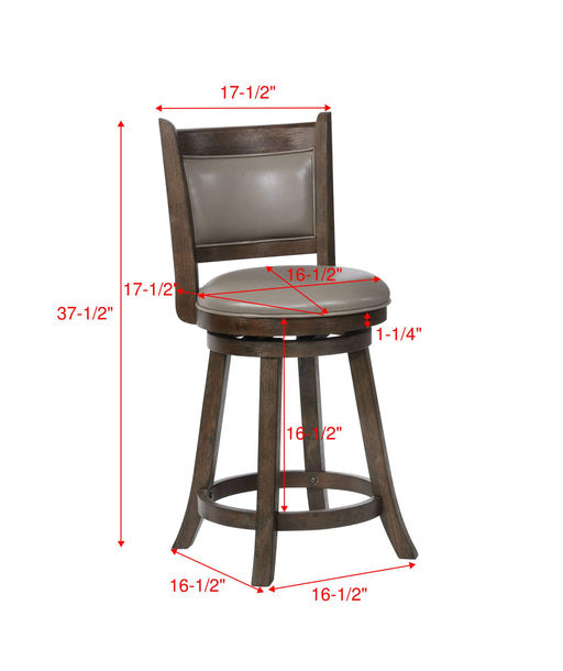 Cecil 24" Gray Swivel Pub Stool, Set of 2 - Lara Furniture