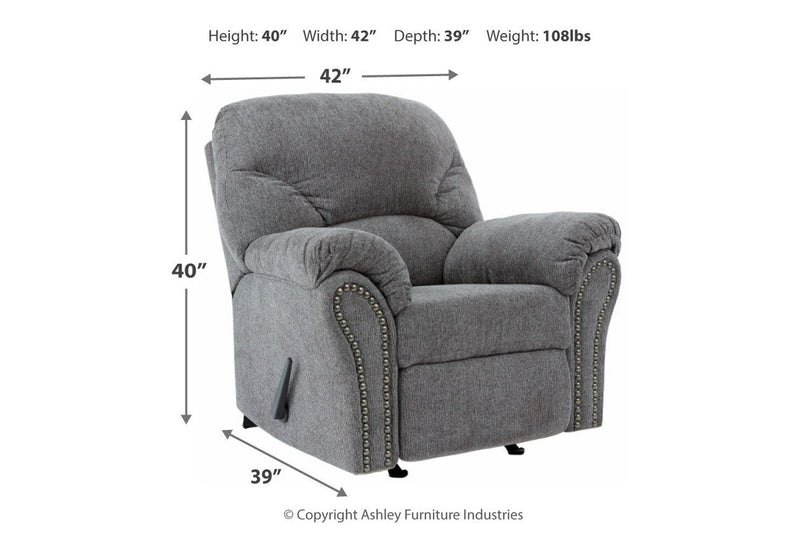 Allmaxx Pewter Recliner - Lara FurnitureRecliner