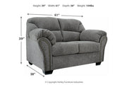 Allmaxx Pewter Loveseat - Lara FurnitureLoveseat