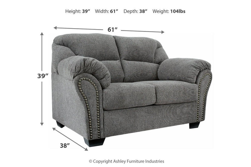 Allmaxx Pewter Loveseat - Lara FurnitureLoveseat