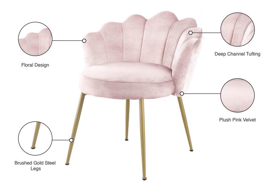 Claire Velvet Pink Dining Chair (Set of 2)