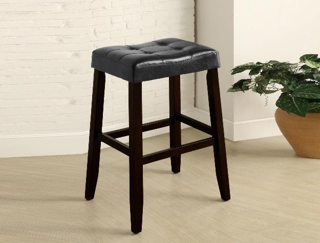 Kent 29" Black Saddle Chair, Set of 2 - Lara Furniture