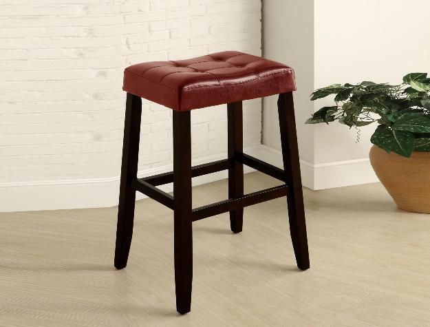 Kent 29" Red Saddle Chair, Set of 2 - Lara Furniture