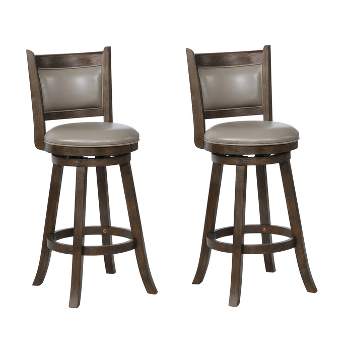 Cecil 29" Gray Swivel Bar Stool, Set of 2 - Lara Furniture