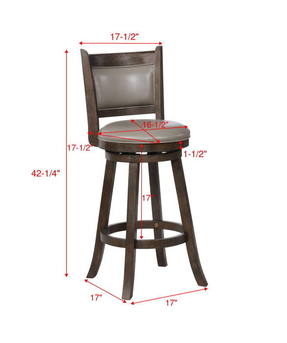 Cecil 29" Gray Swivel Bar Stool, Set of 2 - Lara Furniture
