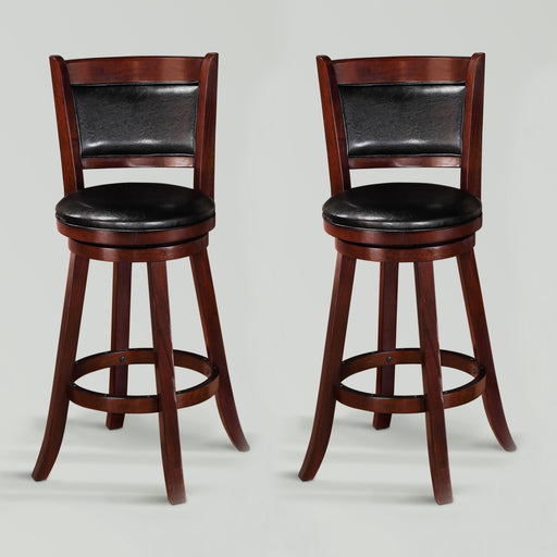 Cecil 29" Cherry Swivel Bar Stool, Set of 2 - Lara Furniture
