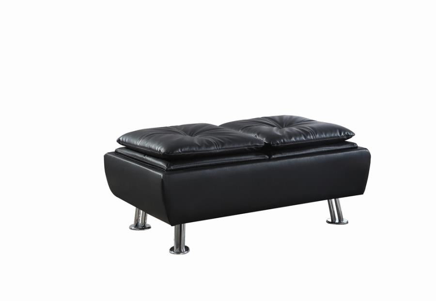 Dilleston Storage Ottoman with Removable Trays Black