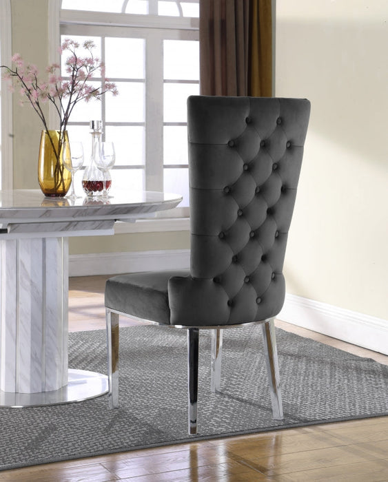 Serafina Velvet Grey Dining Chair (Set of 2)