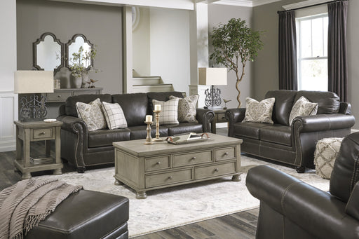 Lawthorn Slate Leather Living Room Set - Lara Furniture